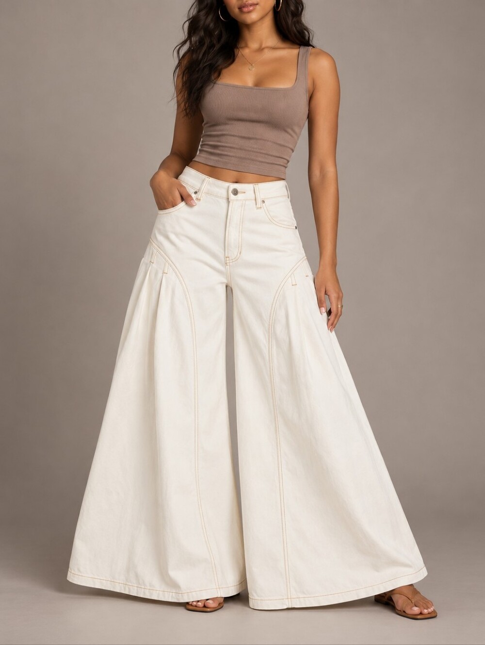 NWT Fashion Nova Alicante Wide Leg White Jeans